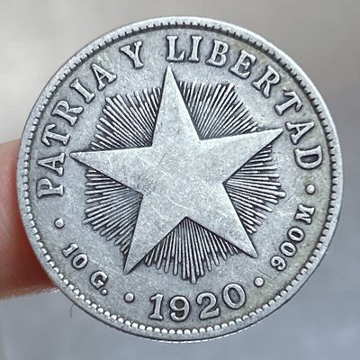 全场一元起拍 银币专场 第56期 - 早期少见 古巴共和国1920年40分老银币 90%纯银
