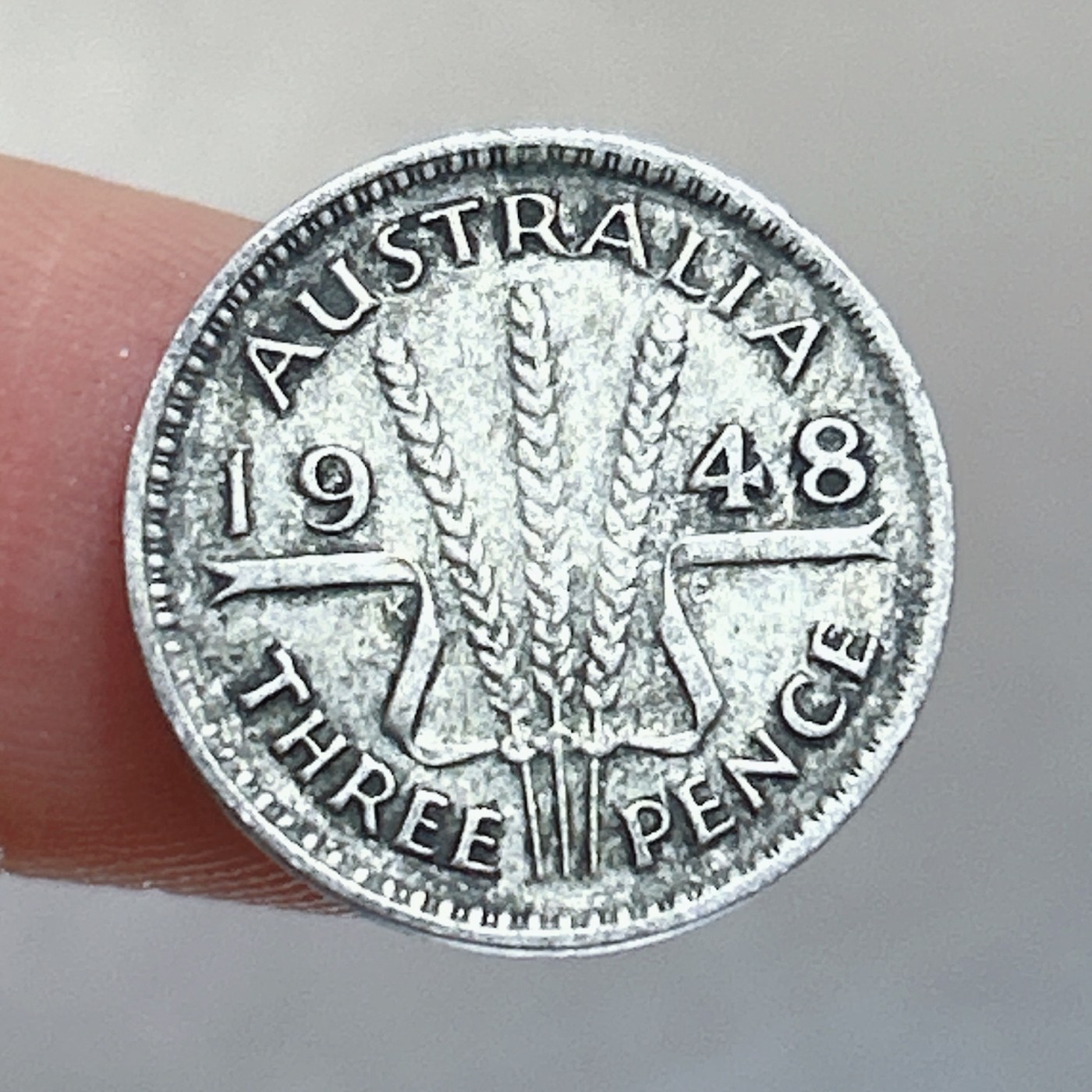 全场一元起拍 银币专场 第56期 澳大利亚1948年3便士银币 小麦银币 乔治六世 1.4g