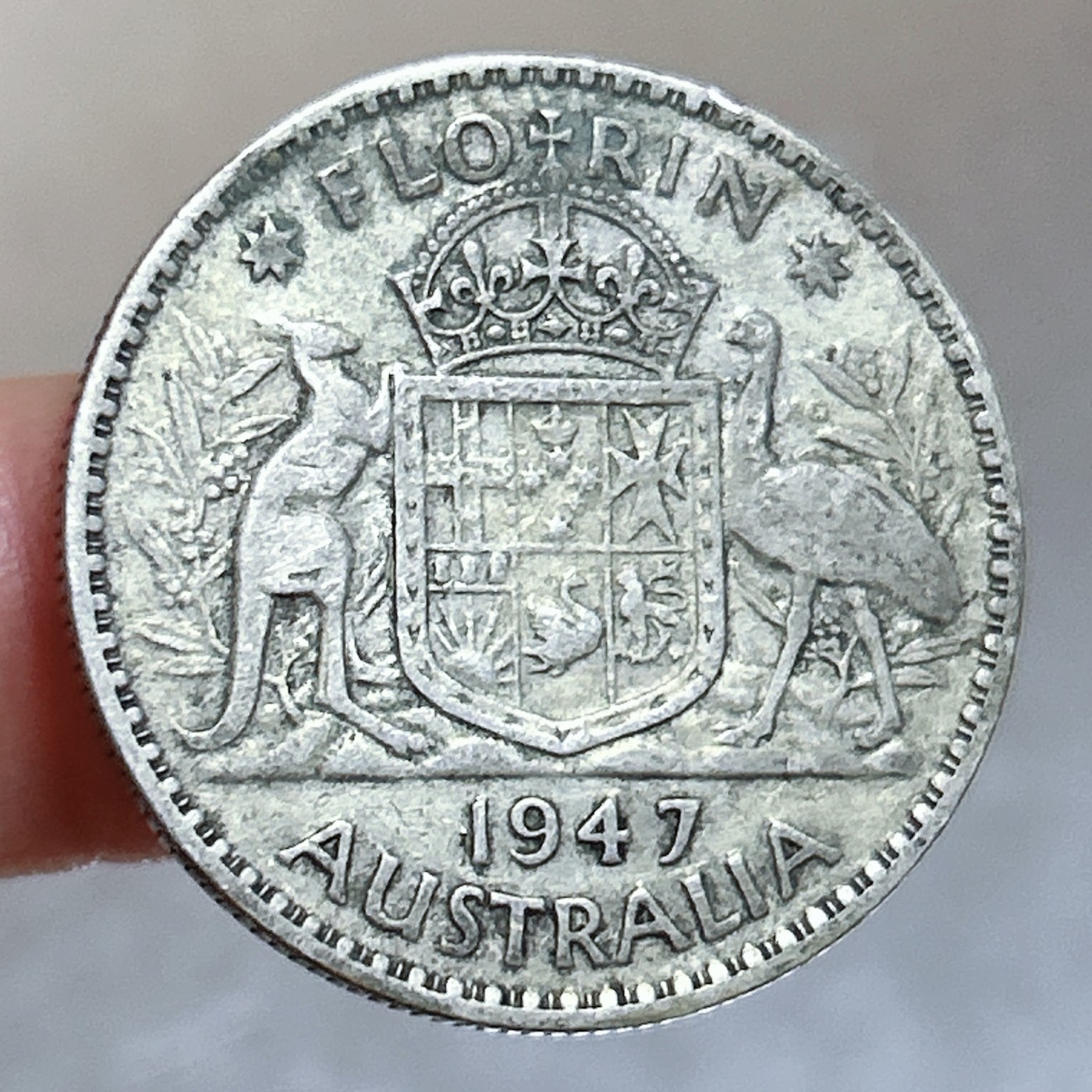 全场一元起拍 银币专场 第56期 1947年澳大利亚1弗洛林银币 乔治六世 11.1g