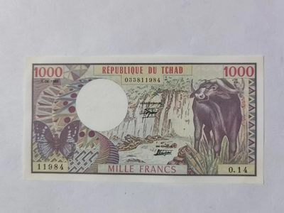 各国外币第十二期 - 乍得1000法郎 1980年大水牛全新