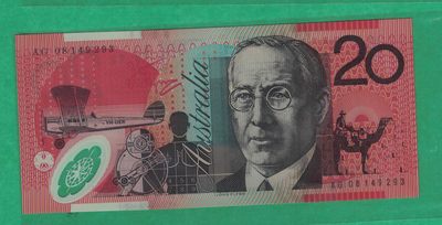 澳大利亚2008年20元 老版 塑料钞 大洋洲 实物图 UNC - 澳大利亚2008年20元 老版 塑料钞 大洋洲 实物图 UNC