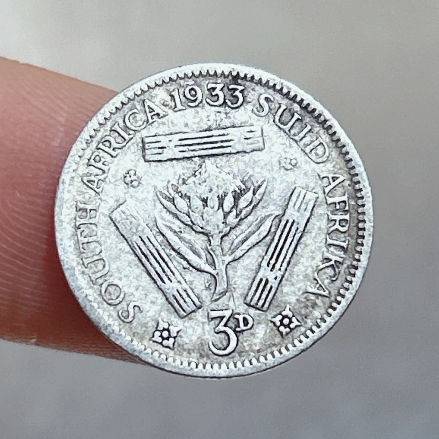 全场一元起拍 银币专场 第56期 1933年英属南非乔治五世3便士小银币 1.4g