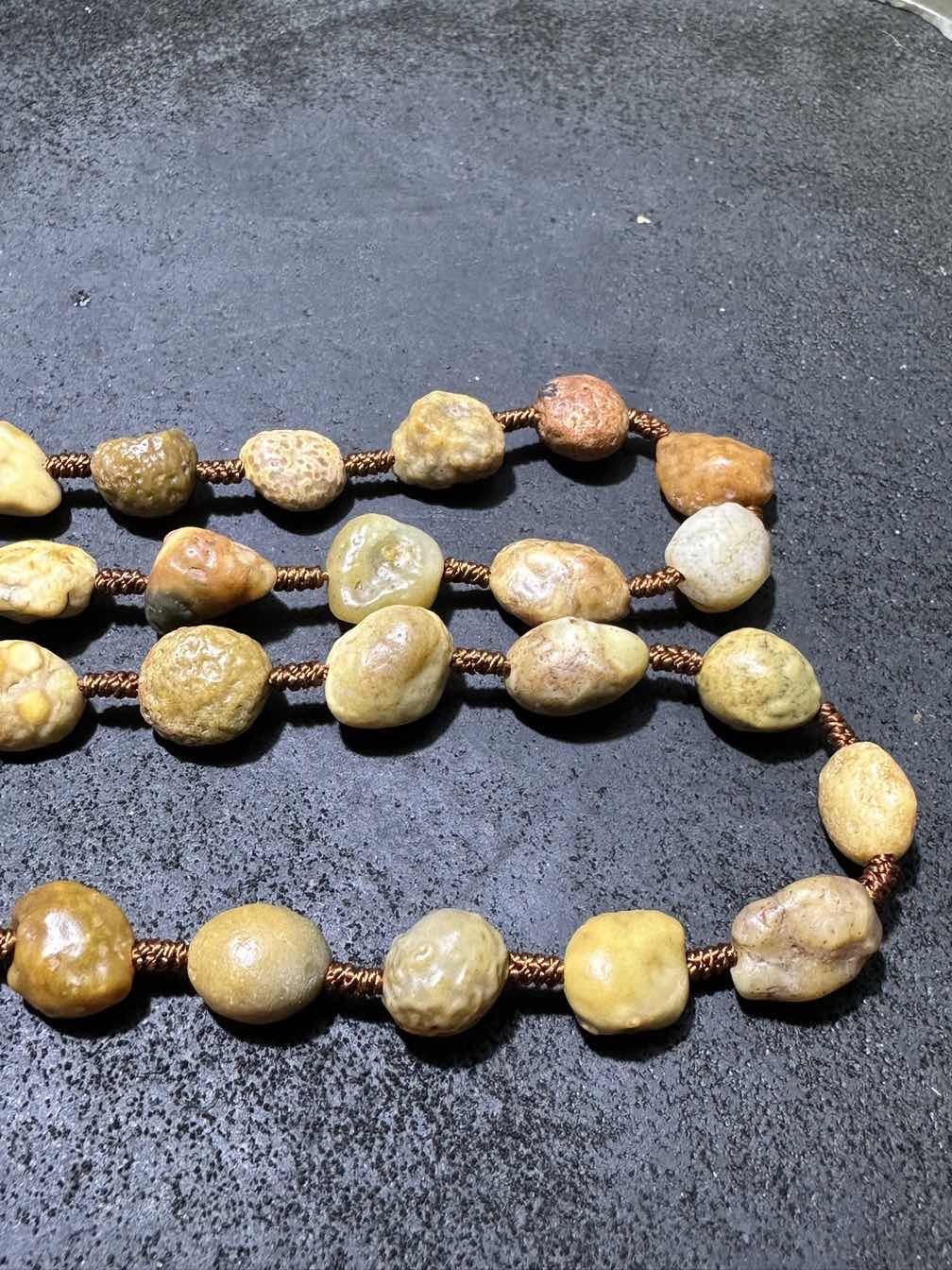 精美戈壁老料筋脉石原石项链一条！