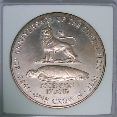 第23拍卖--英联邦领土硬币、精制银币、纪念币，纸钞 - Ascension Island 1978, 25th Anniversary of Coronation one crown 