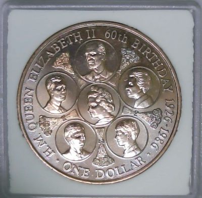 第23拍卖--英联邦领土硬币、精制银币、纪念币，纸钞 - Cook Islands 1986, 60th Anniversary of the Birth of Queen Elizabeth II 1 dollar coin