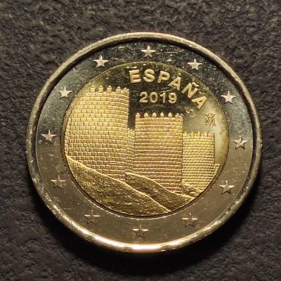 0起1加-纯粹捡漏拍-281欧元纪念币专场（未完待续） - 西班牙2019年2欧元世界遗产系列阿维拉双色纪念币