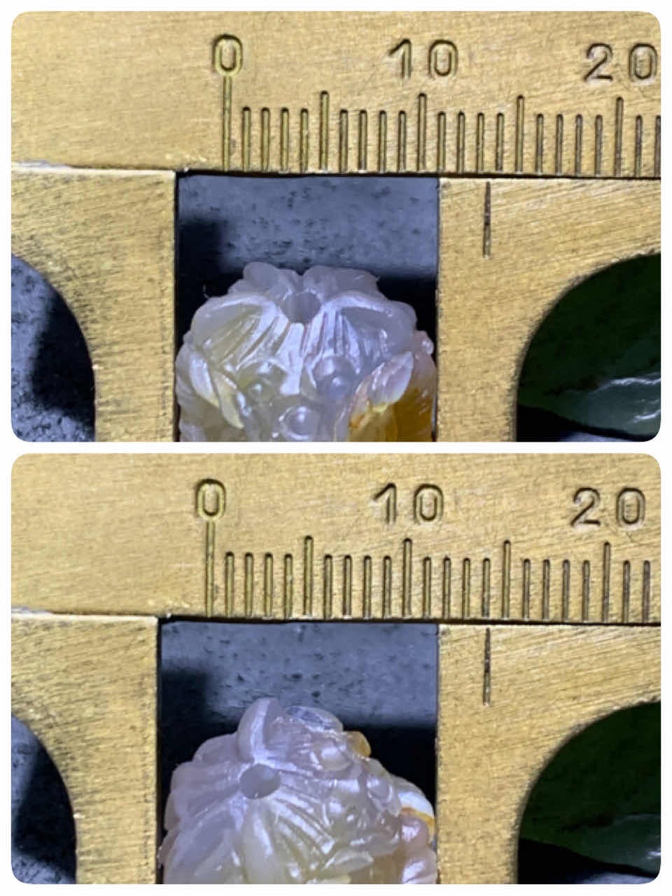 精美亚光巴西玛瑙手工雕刻醒狮珠子（吊坠）一个