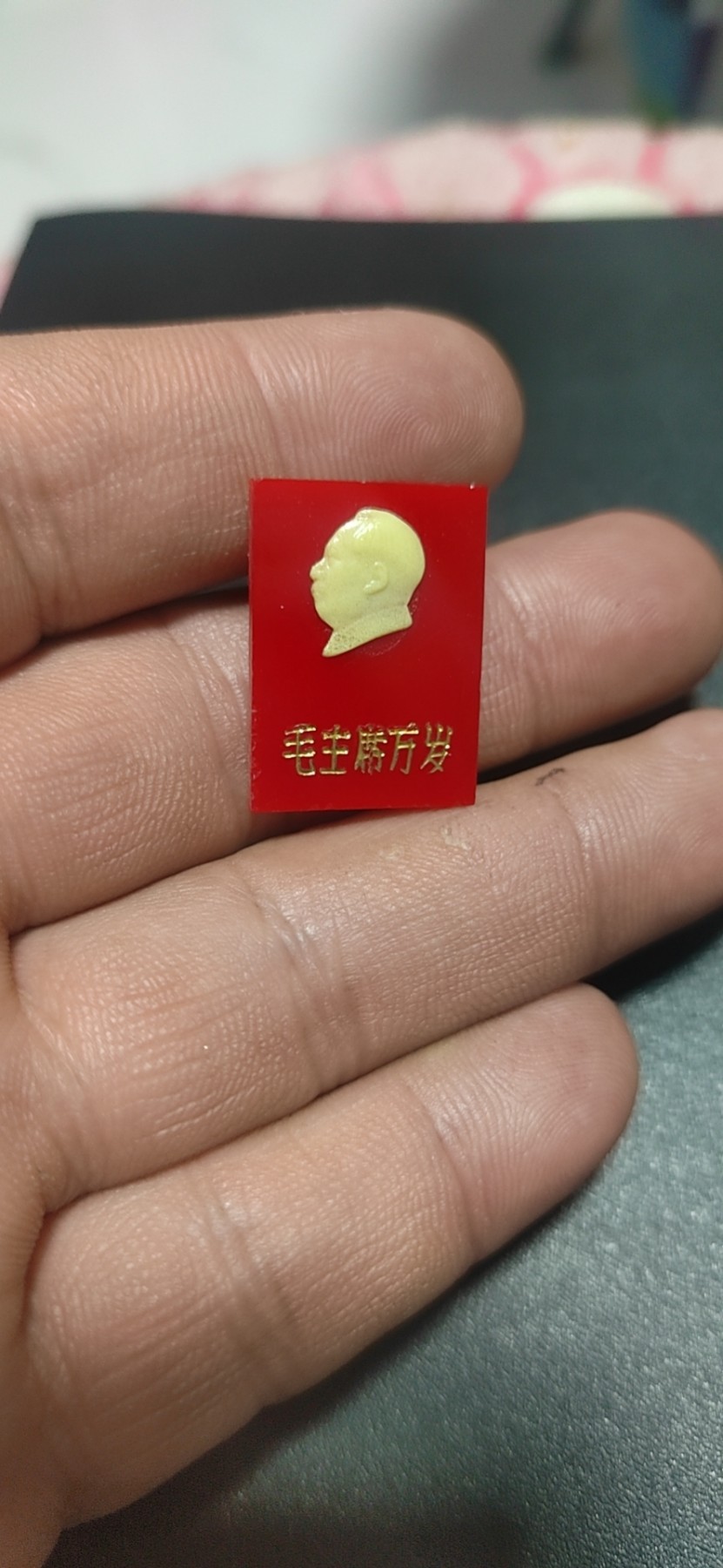 徽章 像章专场，包老保真   ，年后发货 🔥🔥🔥🔥毛主席像章一枚，长方形胸章，品相如图