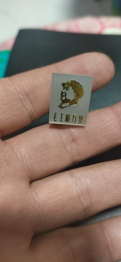 毛主席语录章、徽章 - 🔥🔥🔥🔥毛主席像章一枚，长方形胸章，品相如图