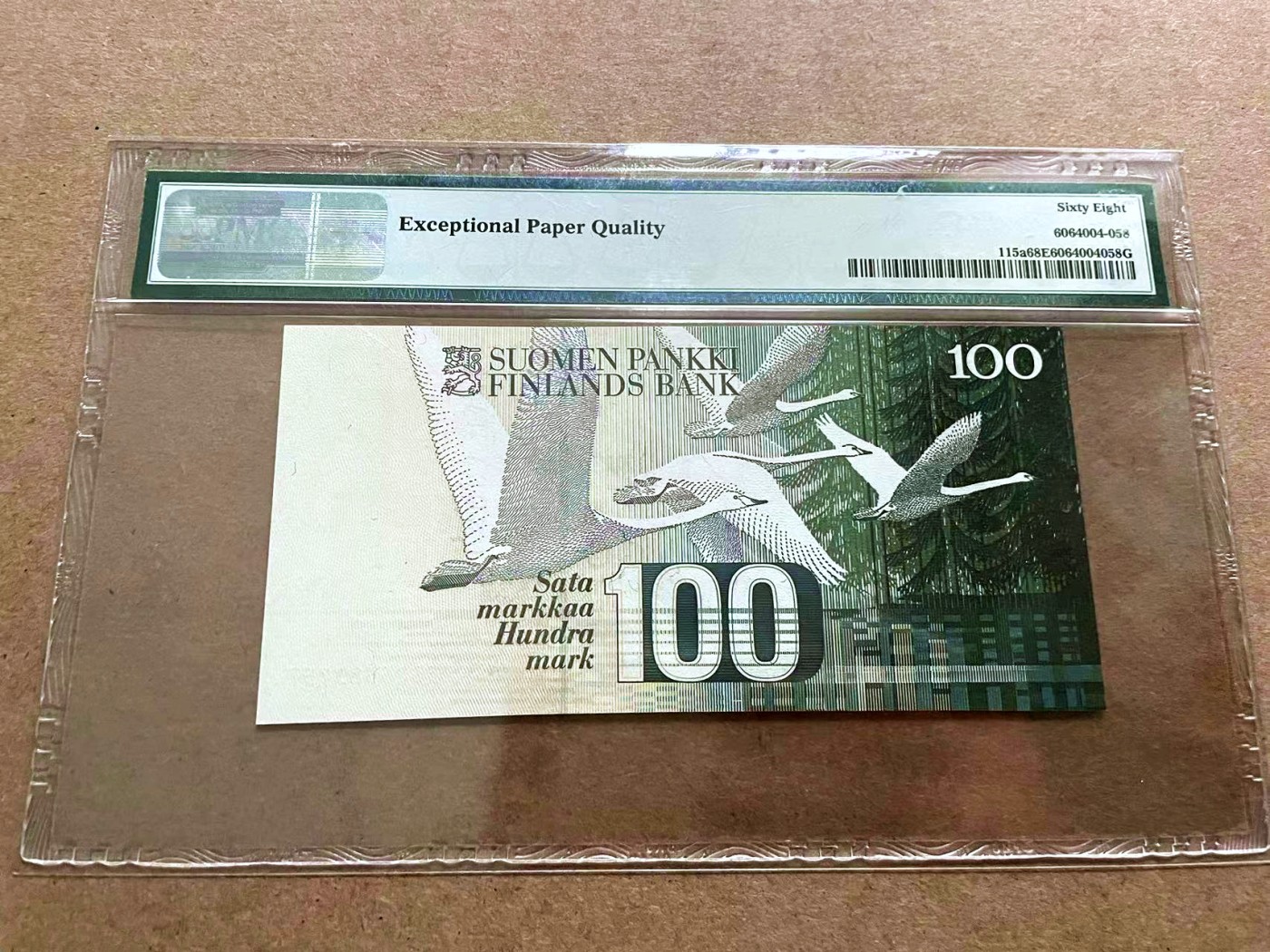 【Blue Auction】✨世界纸币精拍第421期【精】 【a版】芬兰 1986年100马克 PMG68EPQ 高分 