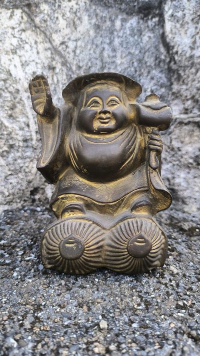 日本回流鎏金大黑天财神铜件 - 日本回流鎏金大黑天财神铜件