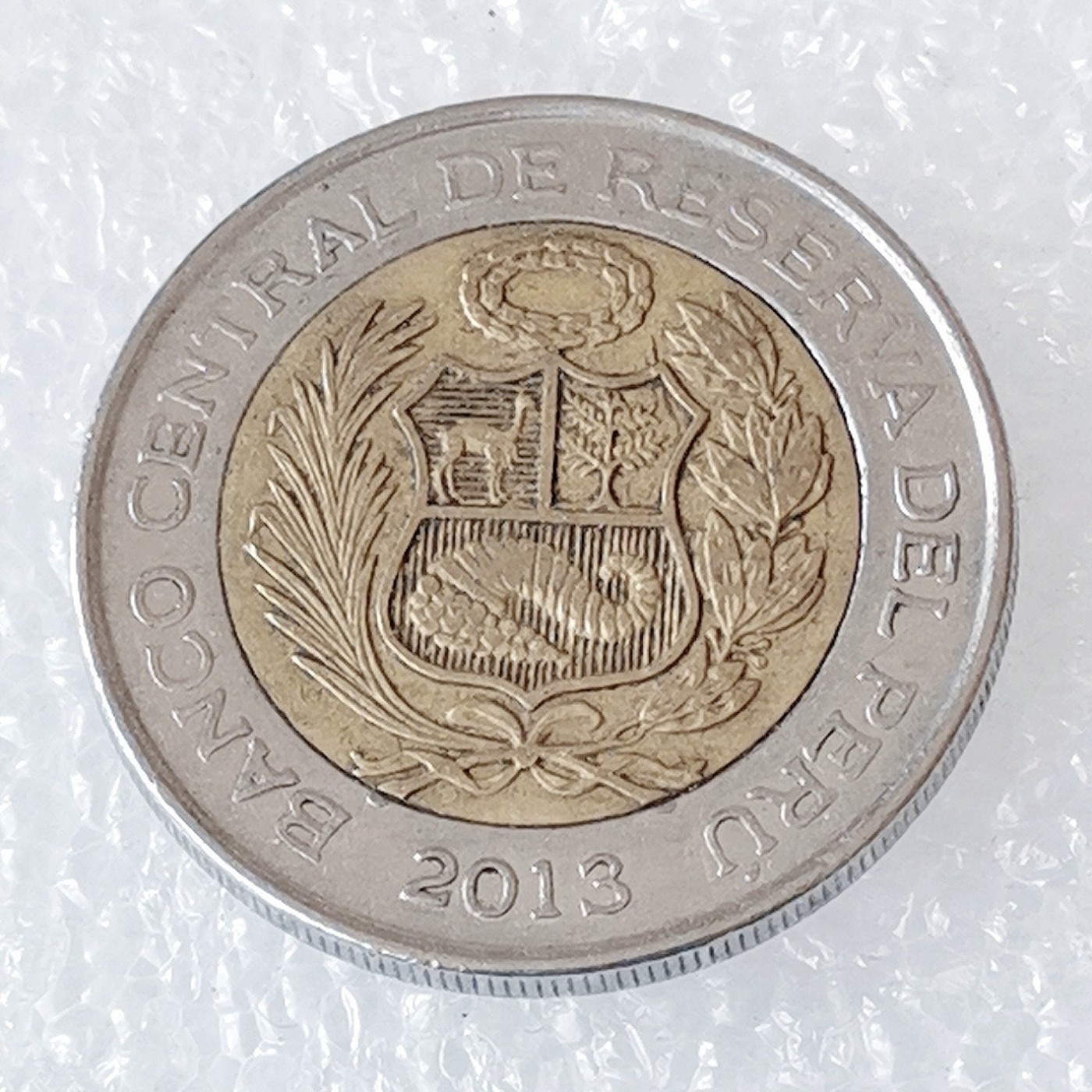 海外回流1元起拍小铺 各国钱币散币场 第6期 秘鲁共和国2013年5索尔双色双金属币