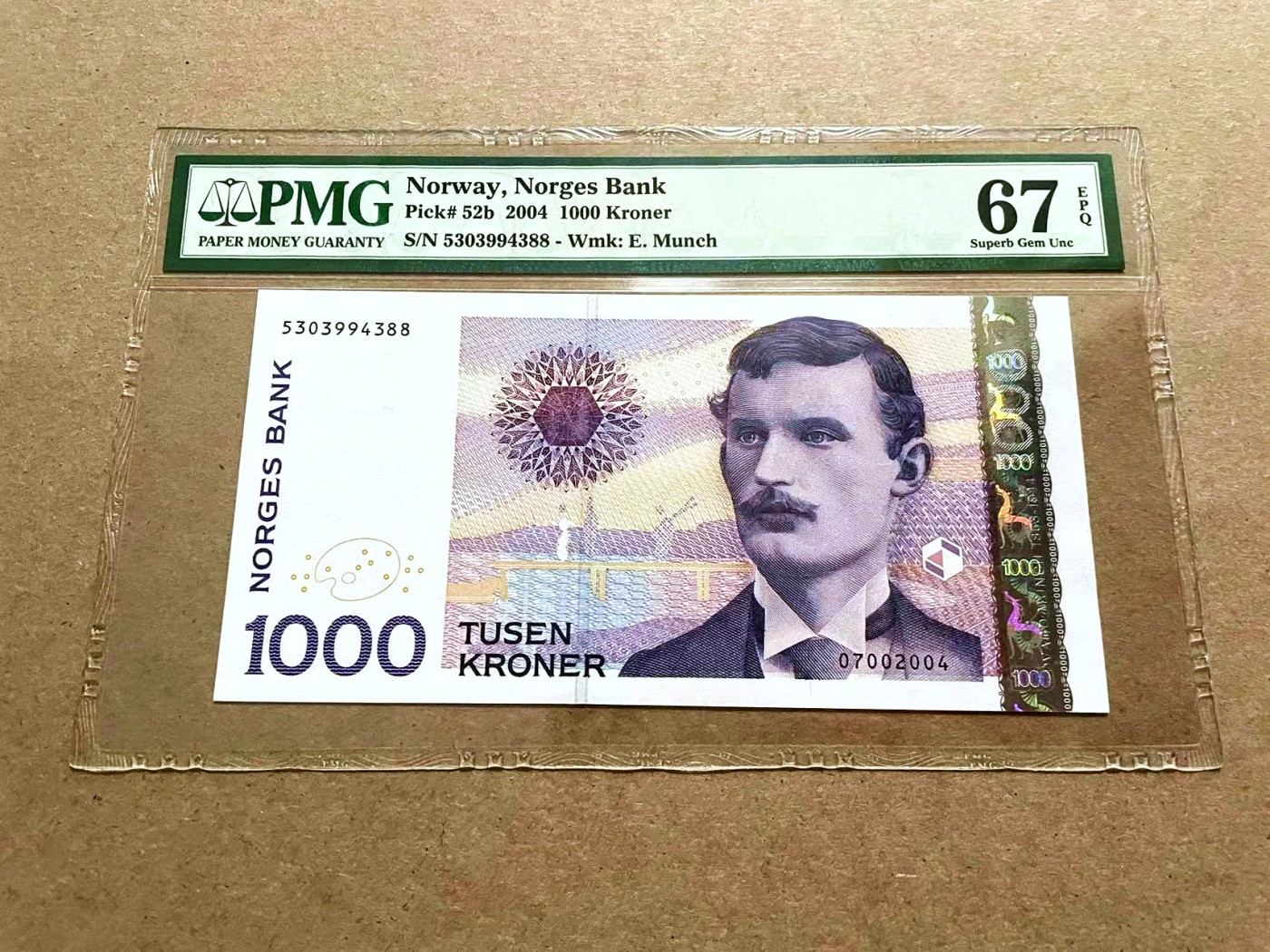 【Blue Auction】✨世界纸币精拍第421期【精】 【88尾】挪威 2004年1000克朗 PMG67EPQ 