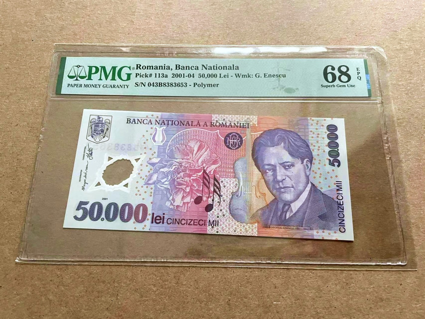 【Blue Auction】✨世界纸币精拍第421期【精】 【无47】罗马尼亚 2001-04年50000雷 PMG68EPQ 超高分