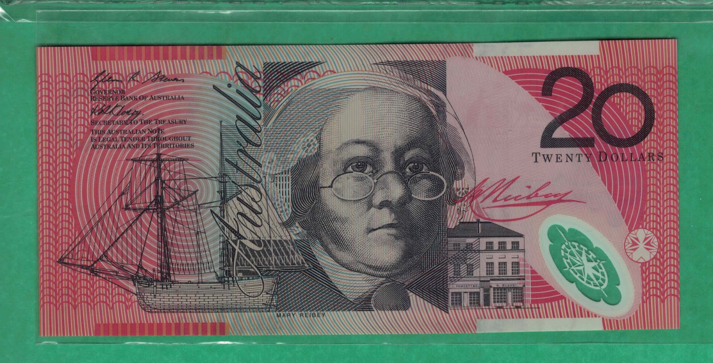 澳大利亚2008年20元 老版 塑料钞 大洋洲 实物图 UNC