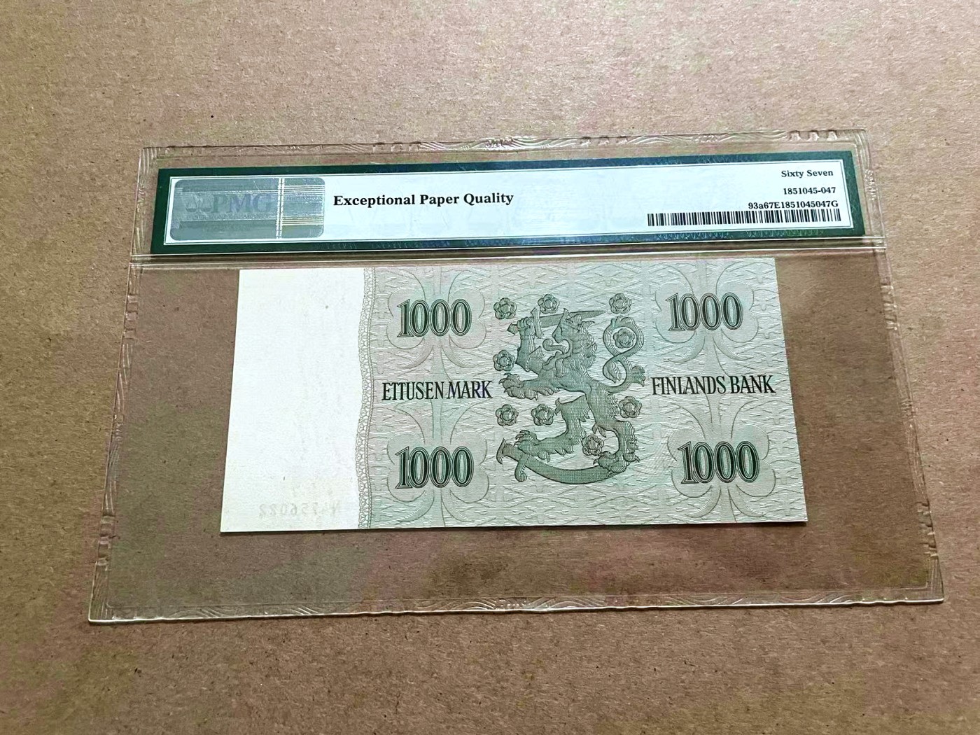 【Blue Auction】✨世界纸币精拍第421期【精】 芬兰 1955年1000马克 PM67EPQ 