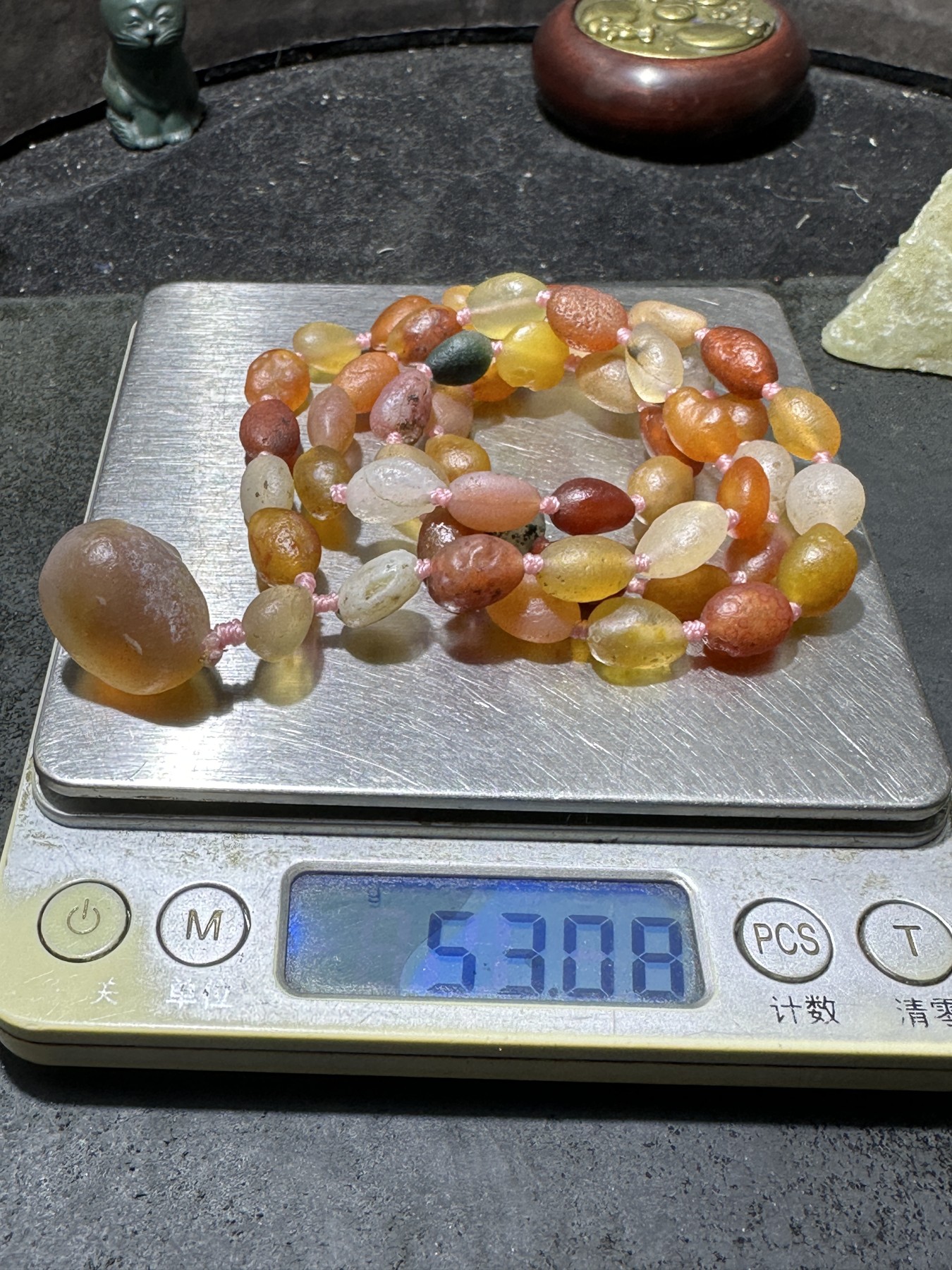 精美罕见天然阿拉善糖果玛瑙项链一条