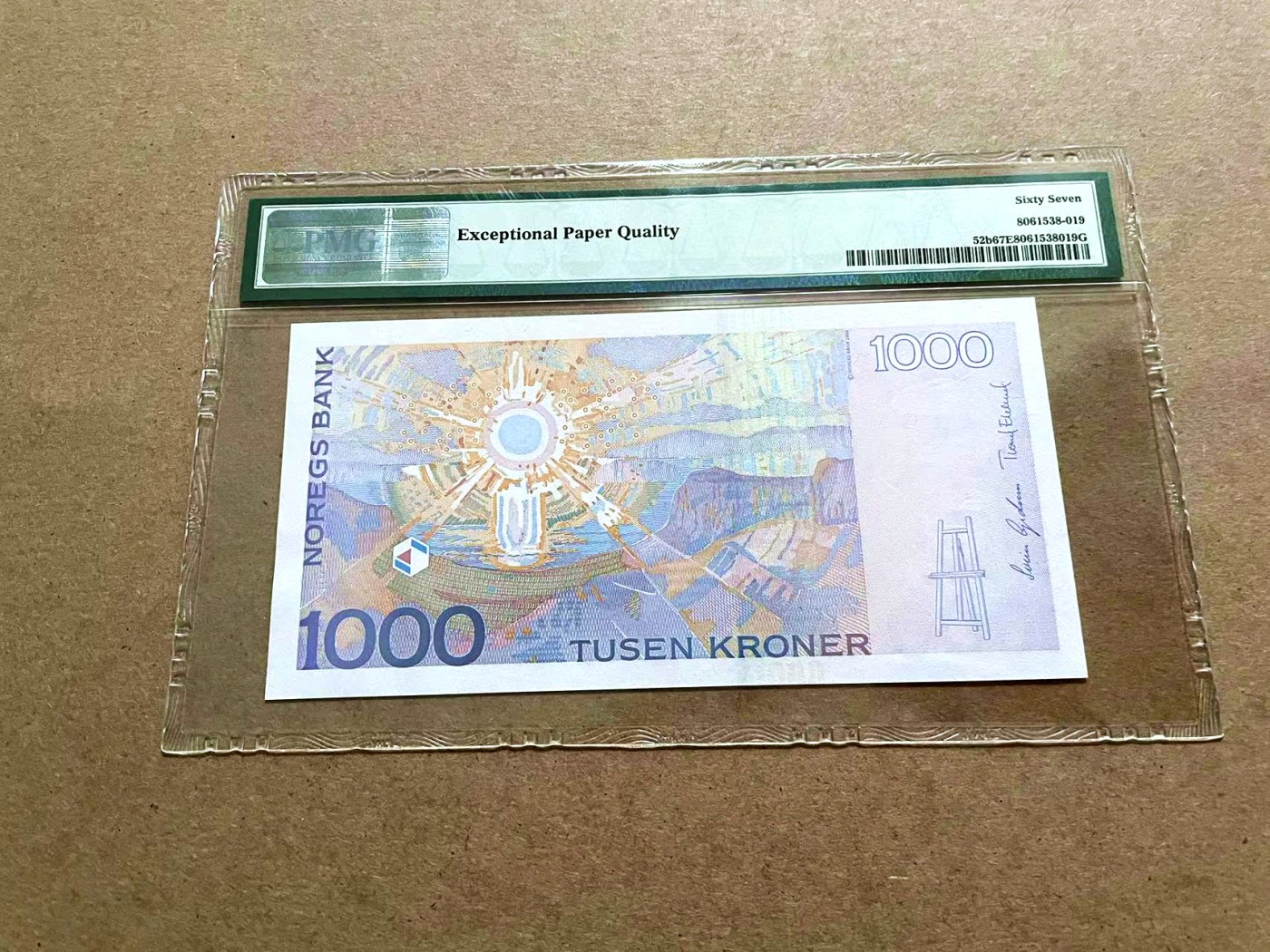 【Blue Auction】✨世界纸币精拍第421期【精】 【88尾】挪威 2004年1000克朗 PMG67EPQ 