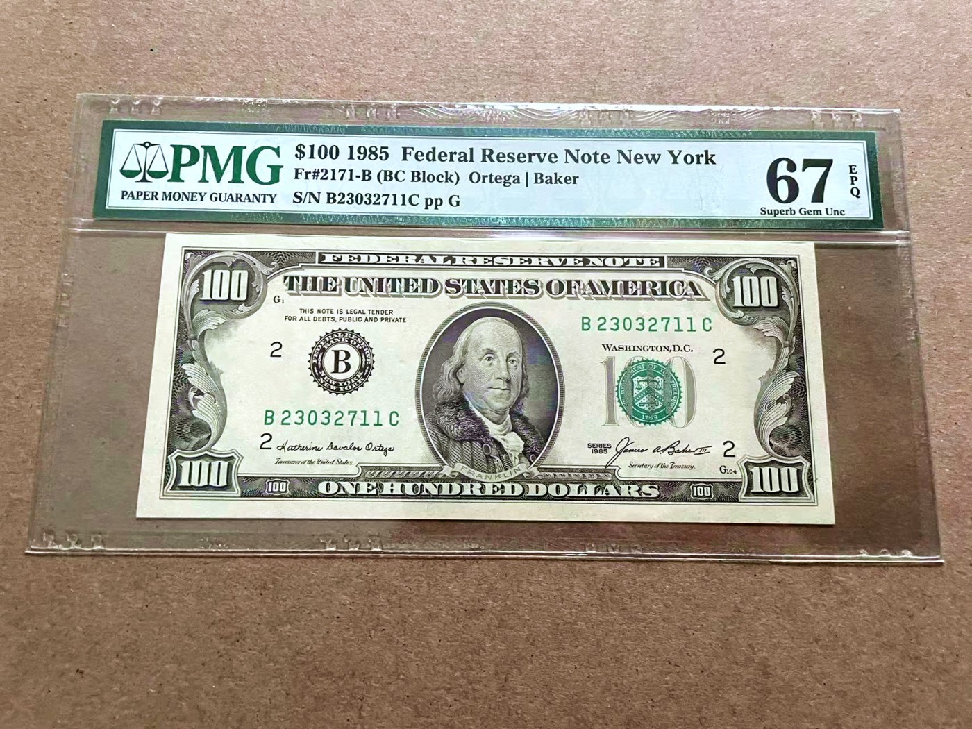 【Blue Auction】✨世界纸币精拍第421期【精】 美国 1985年100美金 PMG67EPQ 