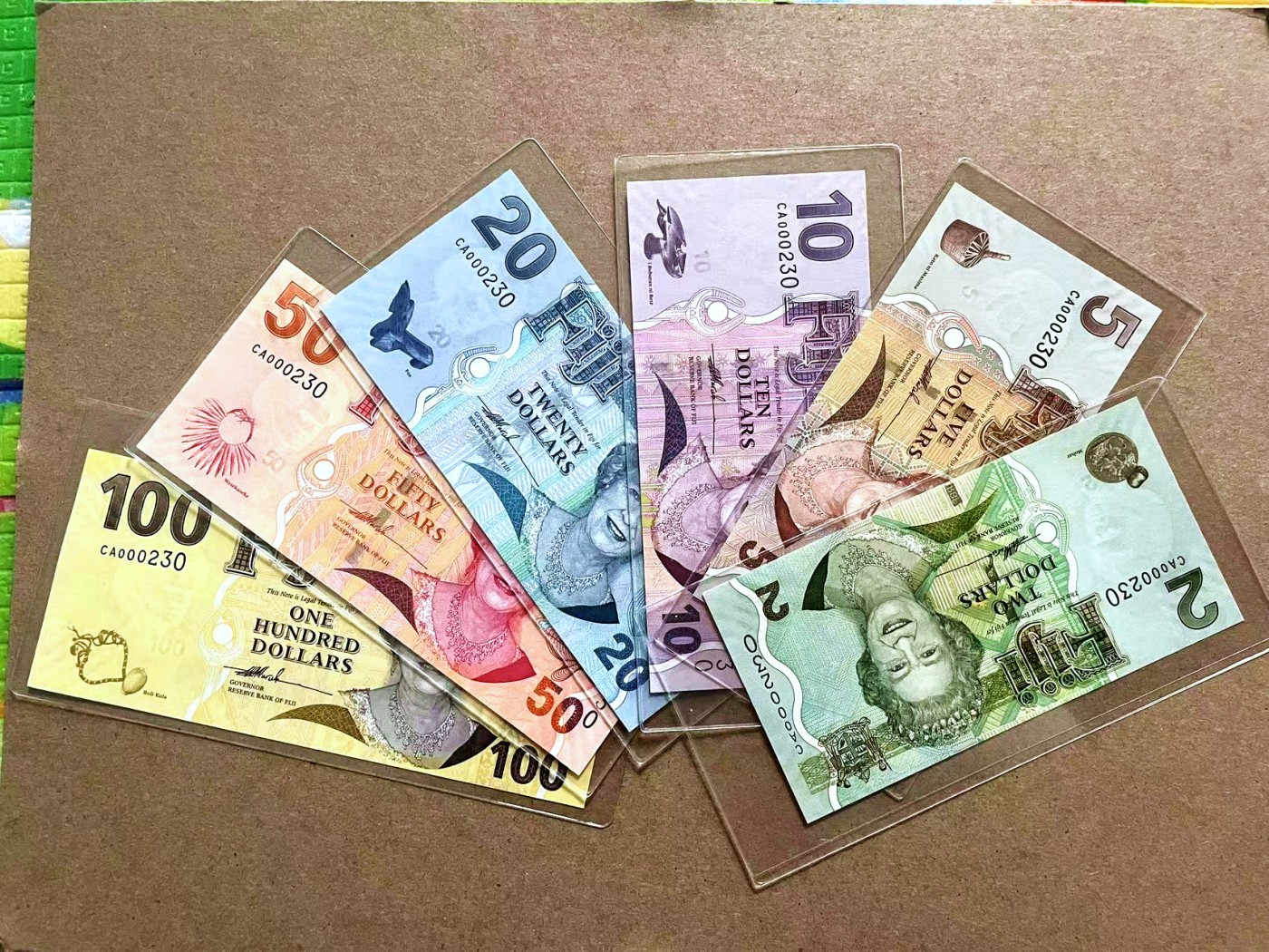 【Blue Auction】✨世界纸币精拍第421期【精】 【一组6张 CA首发冠230小号全同套】斐济 2007年2-100元 女王 全新UNC 