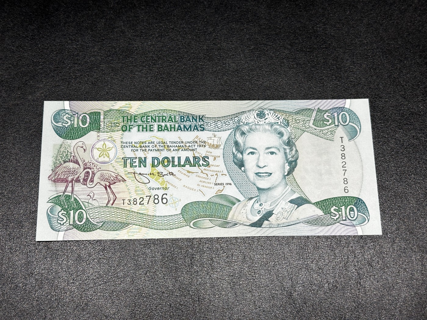 《外钞收藏家》第三百三十二期 加勒比四国专场（伯利兹/巴哈马/巴巴多斯/开曼） 巴哈马1996年10元（P59） 全新UNC