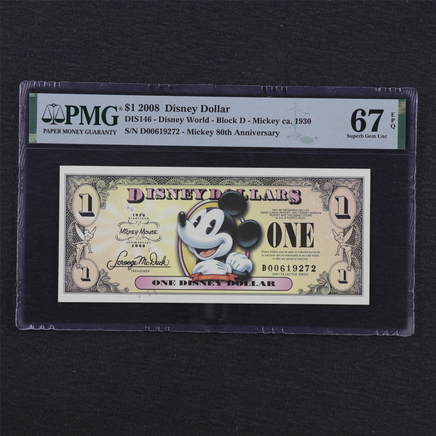 【亘邦集藏】第184期拍卖 2008年 迪士尼米老鼠1美元 PMG 67EPQ D00619272