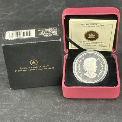 康怡轩钱币【图瓦卢+匈牙利+加拿大+白俄罗斯 纪念币专场】第251006期  2012年加拿大发发行“招财进宝”枫叶20加元幻彩精制纪念银币