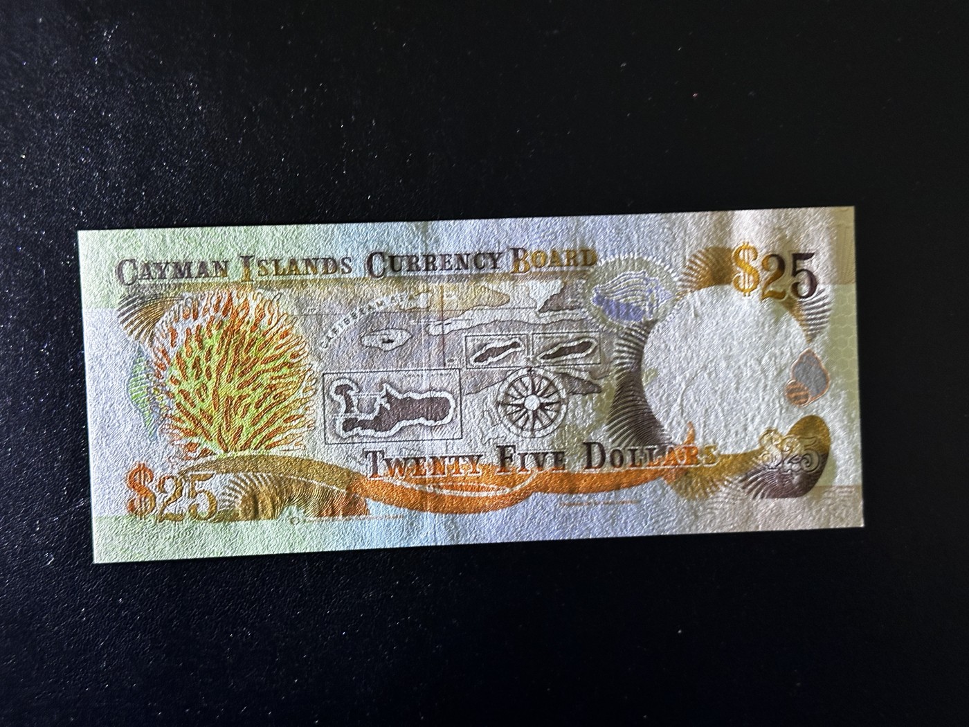 《外钞收藏家》第三百三十二期 加勒比四国专场（伯利兹/巴哈马/巴巴多斯/开曼） 开曼群岛1996年25元（P19） 全新UNC