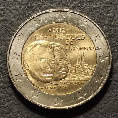 0起1加-纯粹捡漏拍-281欧元纪念币专场（未完待续） - 卢森堡2012年2欧元亨利大公和纪尧姆四世大公双色纪念币