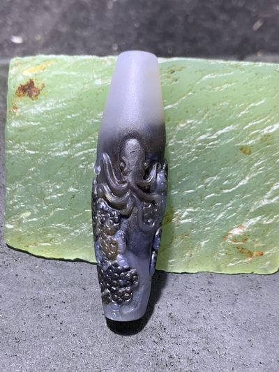 精美亚光高玉化巴西玛瑙手工俏色巧雕海底世界吊坠（把件）一个！ - 精美亚光高玉化巴西玛瑙手工俏色巧雕海底世界吊坠（把件）一个！