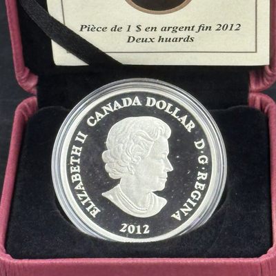 康怡轩钱币【图瓦卢+匈牙利+加拿大+白俄罗斯 纪念币专场】第251006期  2012年加拿大发行潜水鸟1加元彩色精制纪念银币