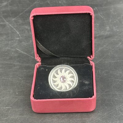 康怡轩钱币【图瓦卢+匈牙利+加拿大+白俄罗斯 纪念币专场】第251006期  2011年加拿大发行十二个月3加元镶幸运石精制纪念银币-六月