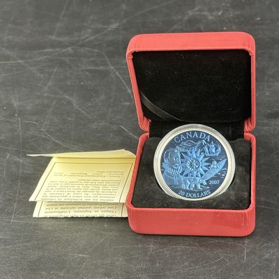 康怡轩钱币【图瓦卢+匈牙利+加拿大+白俄罗斯 纪念币专场】第251006期  2007年加拿大发行国际极地年蓝色等离子体20加元精制纪念银币