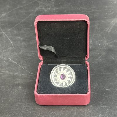 康怡轩钱币【图瓦卢+匈牙利+加拿大+白俄罗斯 纪念币专场】第251006期  2011年加拿大发行十二个月3加元镶幸运石精制纪念银币-二月