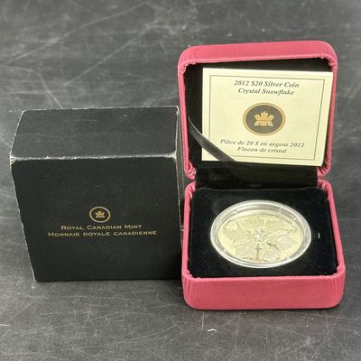 康怡轩钱币【图瓦卢+匈牙利+加拿大+白俄罗斯 纪念币专场】第251006期  2012年加拿大发行雪花镶施华洛世奇水晶20加元精制纪念银币