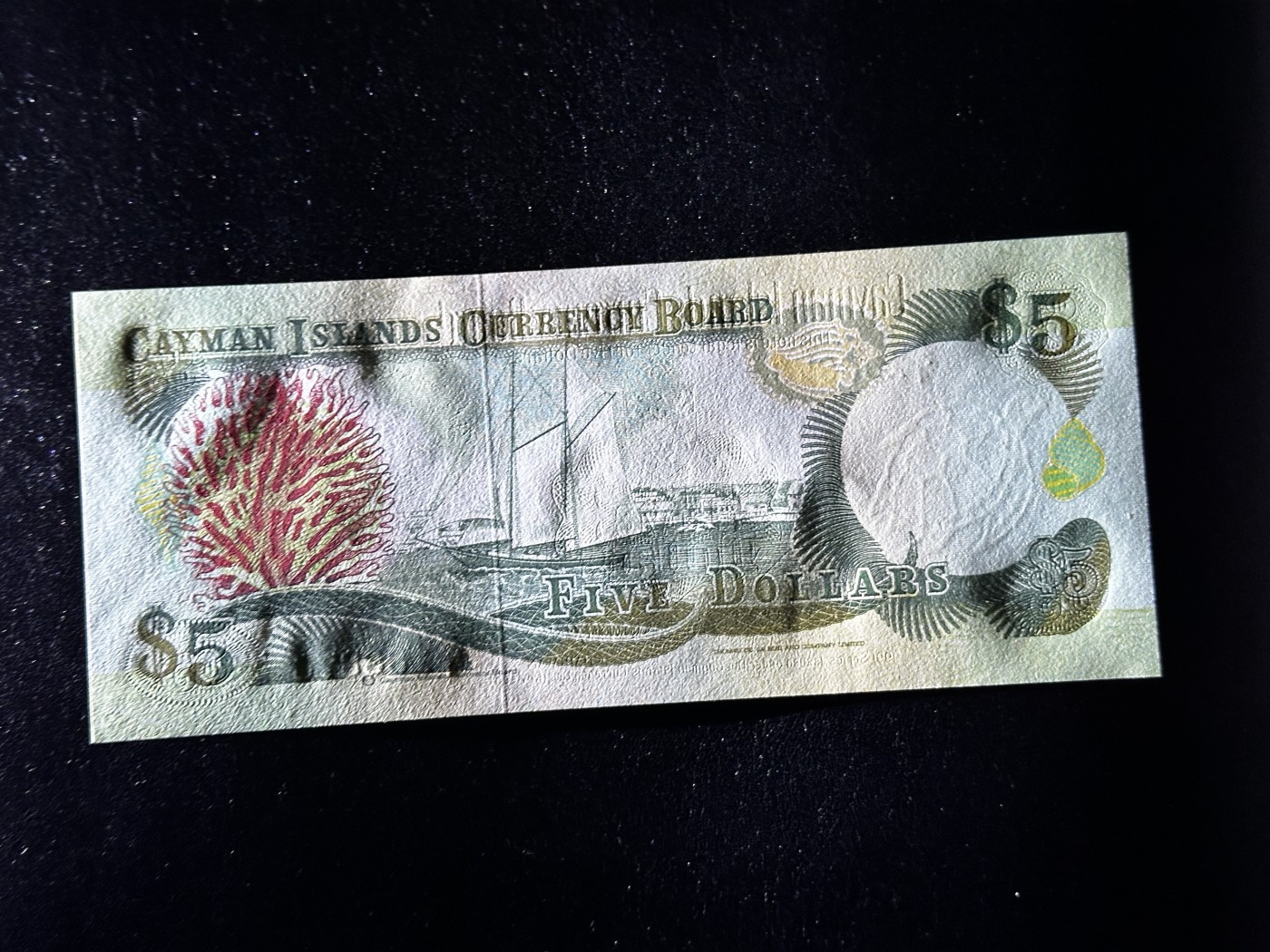 《外钞收藏家》第三百三十二期 加勒比四国专场（伯利兹/巴哈马/巴巴多斯/开曼） 开曼群岛1991年5元（P12） 全新UNC