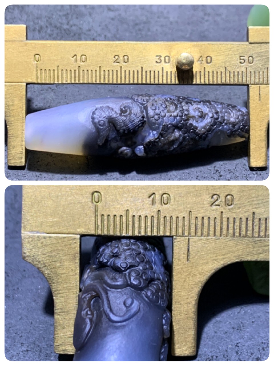 精美亚光高玉化巴西玛瑙手工俏色巧雕海底世界吊坠（把件）一个！