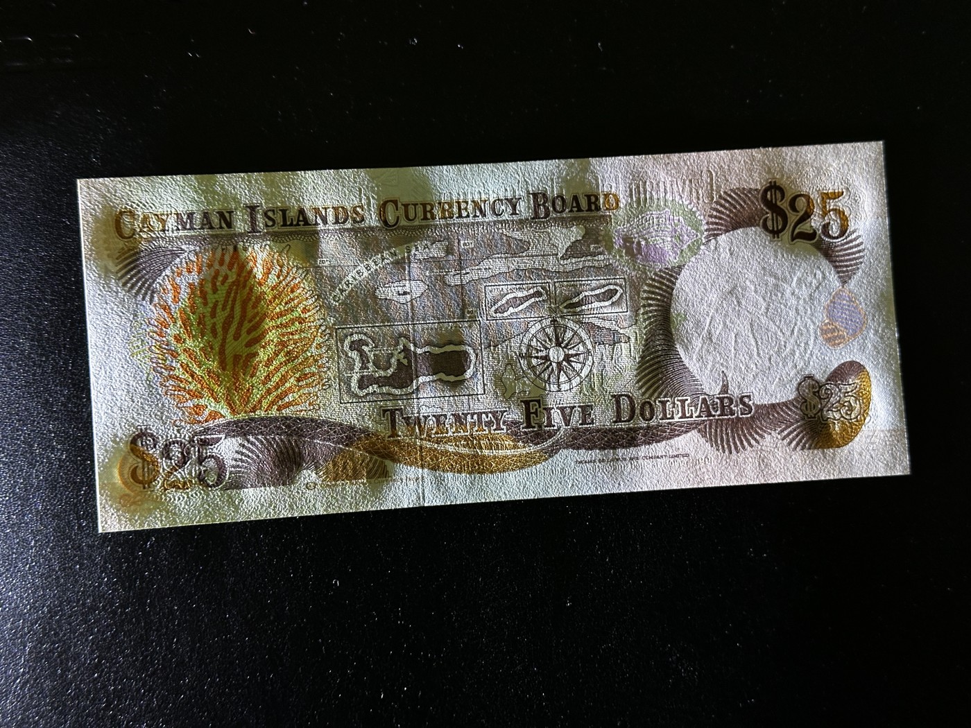 《外钞收藏家》第三百三十二期 加勒比四国专场（伯利兹/巴哈马/巴巴多斯/开曼） 开曼群岛1991年25元（P14） 全新UNC