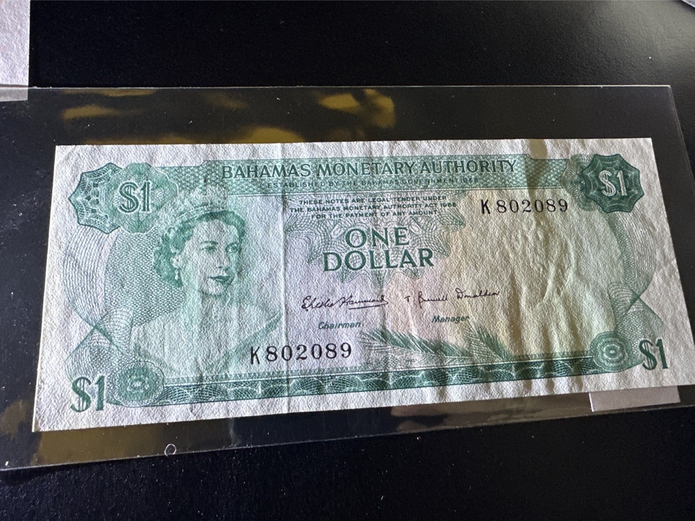 《外钞收藏家》第三百三十二期 加勒比四国专场（伯利兹/巴哈马/巴巴多斯/开曼） 巴哈马1968年1元（P27） AU品相