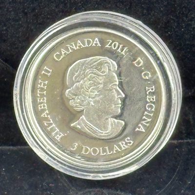 康怡轩钱币【图瓦卢+匈牙利+加拿大+白俄罗斯 纪念币专场】第251006期  2011年加拿大发行十二个月3加元镶幸运石精制纪念银币-六月