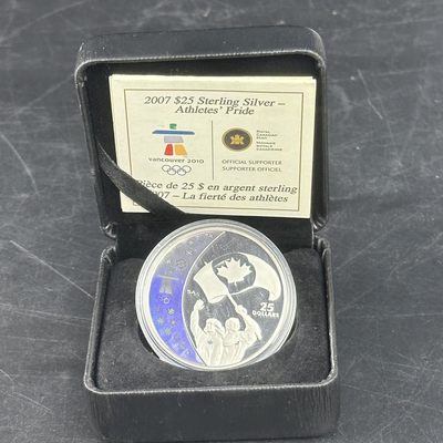 康怡轩钱币【图瓦卢+匈牙利+加拿大+白俄罗斯 纪念币专场】第251006期  2007年加拿大发行温哥华冬奥会运动员的骄傲25加元幻彩币-无外套