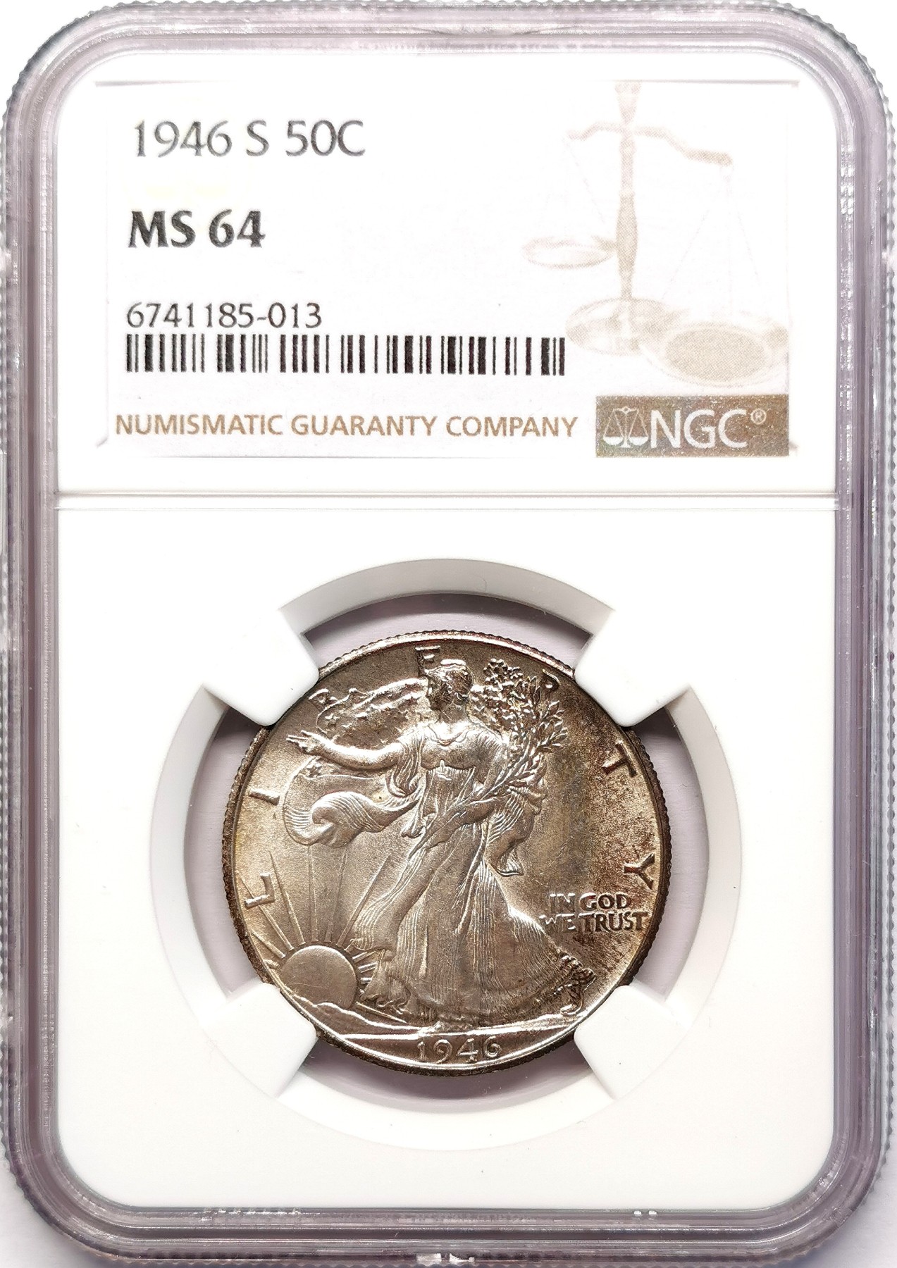凡希社世界钱币微拍第二百五十九期 1946S美国行走半元NGC-MS64