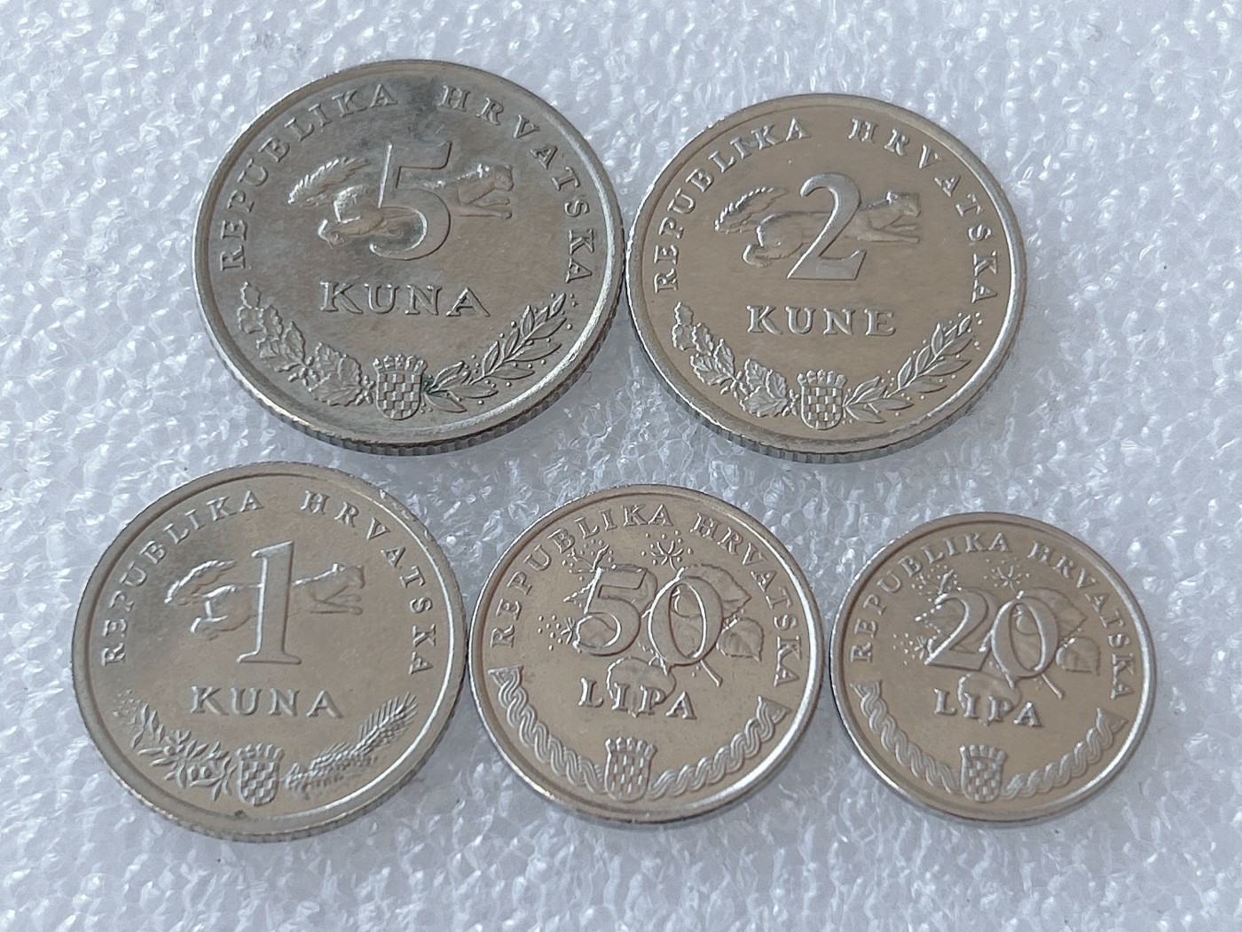 第一海外回流一元起拍收藏 散币场 第58期 克罗地亚硬币 5枚