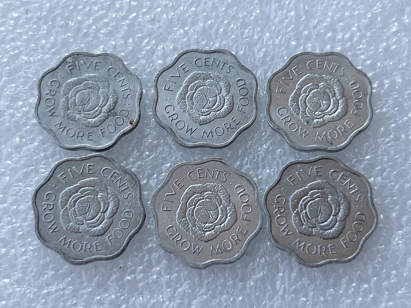 第一海外回流一元起拍收藏 散币场 第58期 塞舌尔5分铝币 6枚