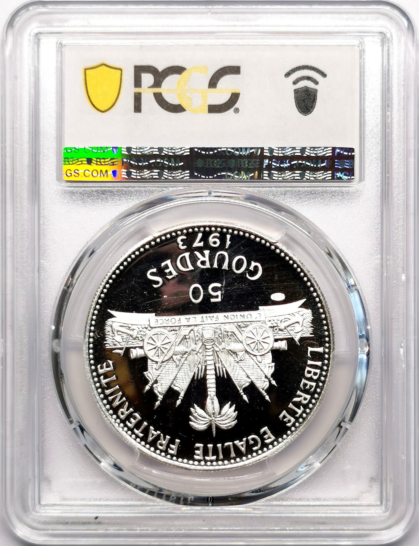 凡希社世界钱币微拍第二百五十九期 1973海地海螺少女50G大银精铸PCGS-PR69DCAM顶级品相，广受欢迎的品种。