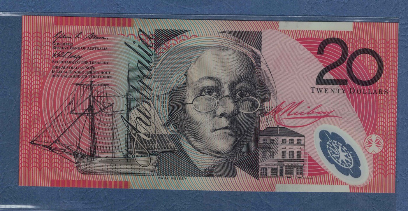 澳大利亚2008年20元 老版 塑料钞 大洋洲 实物图 UNC