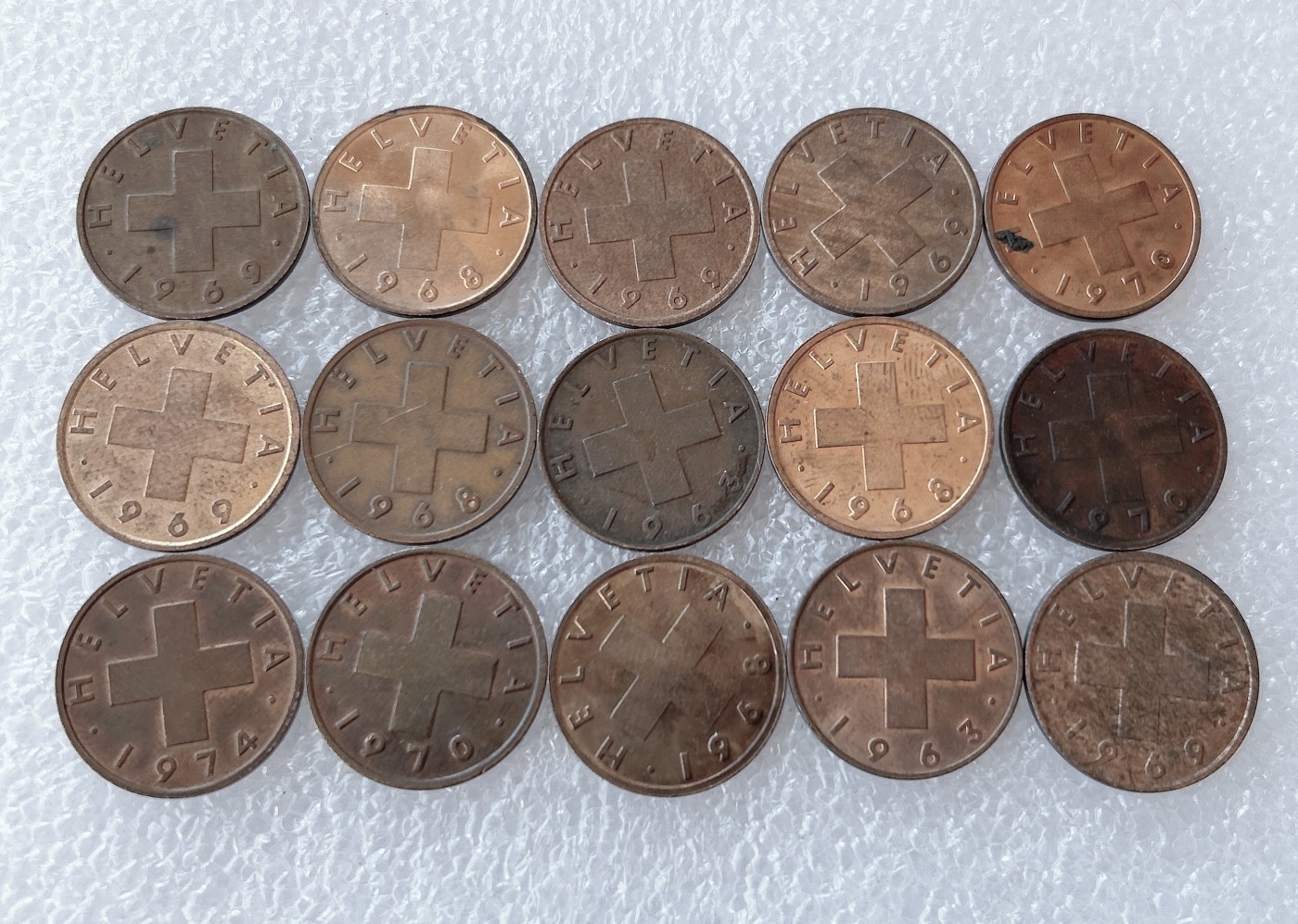 第一海外回流一元起拍收藏 散币场 第58期 瑞士2分铜币 15枚