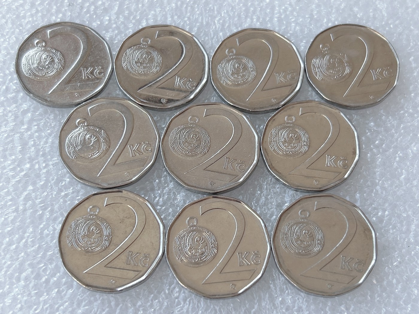 第一海外回流一元起拍收藏 散币场 第58期 捷克2克朗硬币 10枚