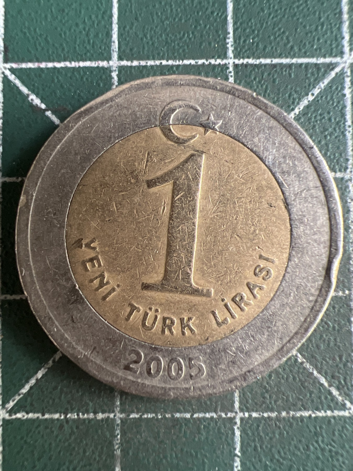 第566期 硬币专场 （无押金，捡漏，全场50包邮，偏远地区除外，接收代拍业务） 土耳其1里拉 双色币 2005年
