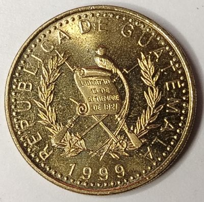 布加迪🐬～世界钱币🌾第 116 期 /  美洲国家币专场 - 危地马拉🇬🇹 1999年 1格查尔 29mm